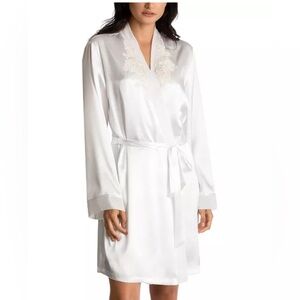 Linea Donatella Sonya Embellished Satin Bridal‎ Wrap Robe, Size S/M